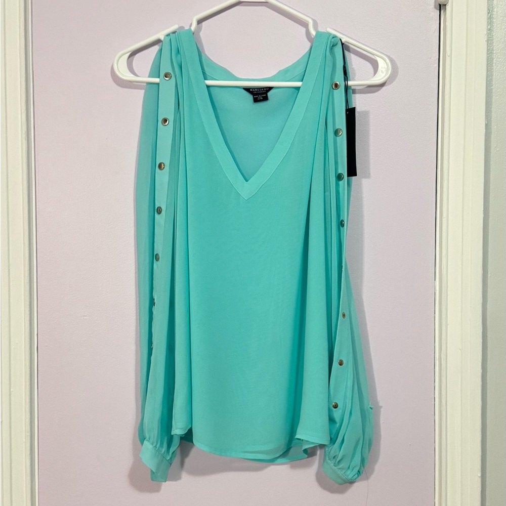 Marciano Turquoise Sleeveless Blouse